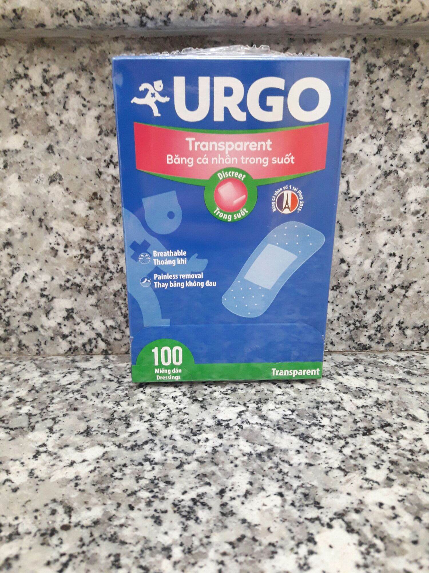 Băng cá nhân URGO trong (Hộp 100 miếng)