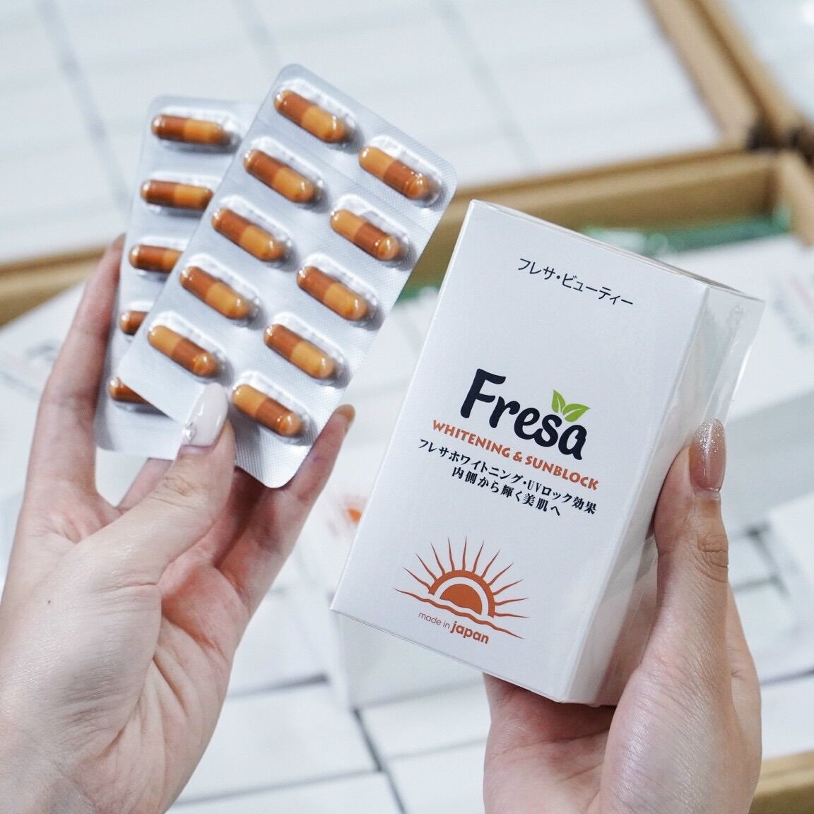Viên uống trắng da chống nắng Fresa