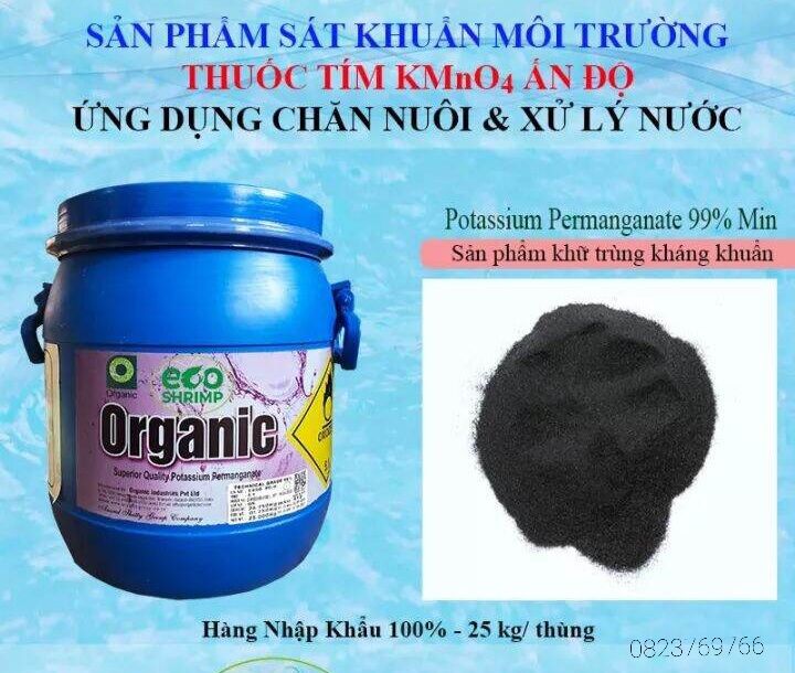 Bột tím KmNO4 diệt khuẩn, khử trùng, xử lý nguồn nước 500g nuôi cá, tôm Vet24h