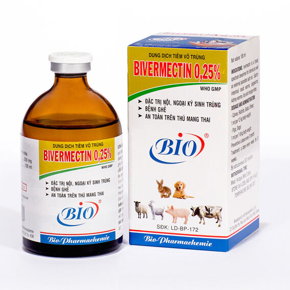 Bivermectin - tiêm ve ghẻ, bọ chét, rận, nội ngoại ký sinh trùng chó mèo
