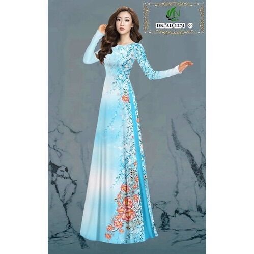 Vải áo dài in hoa 3D