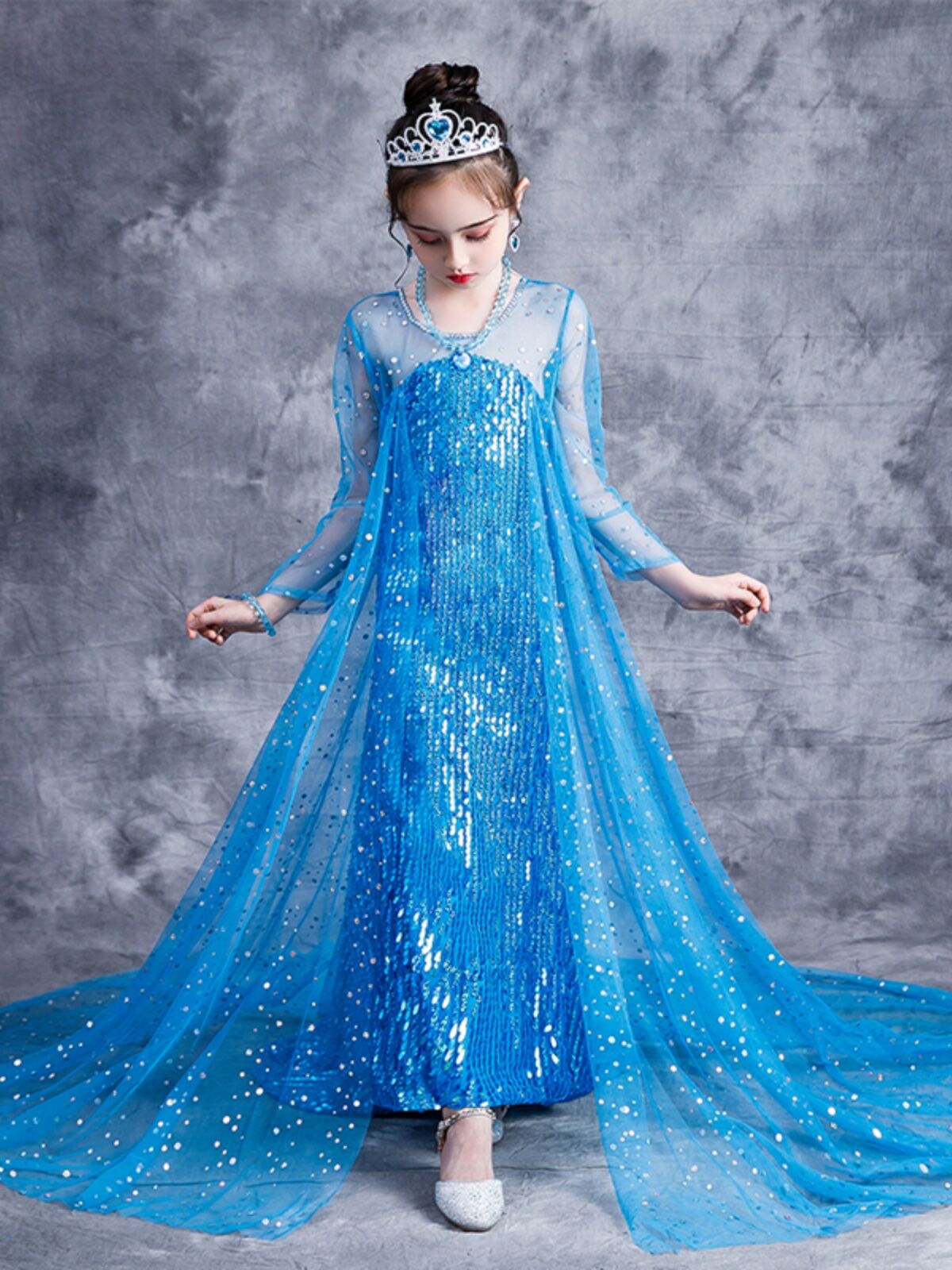 Váy Công Chúa Elsa Cho Bé Gái Váy Sinh Nhật Queen Elsa Frozen Ice Snow Princess Cotton A-line Váy Dà