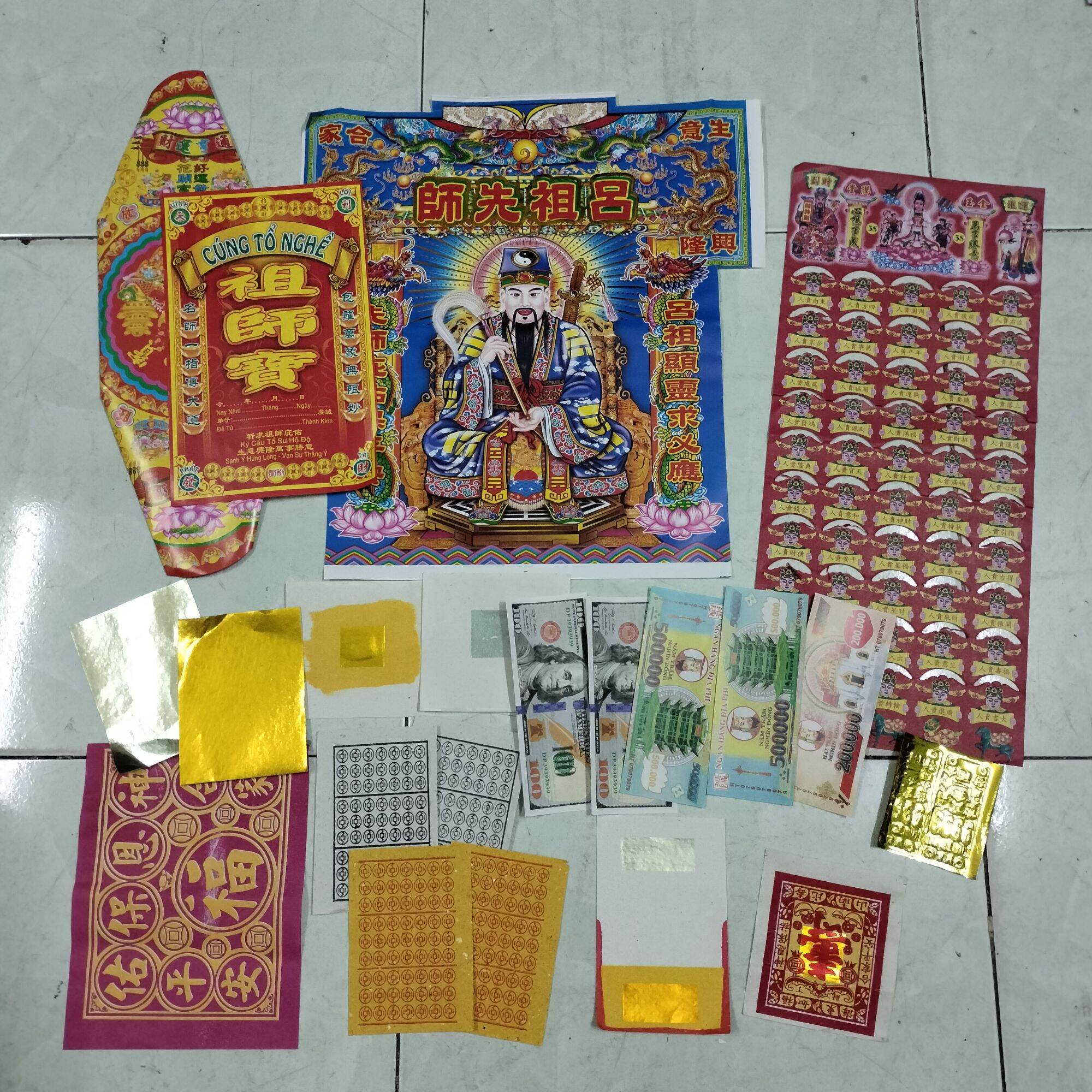 Bộ Giấy Áo Cúng Tổ Nghề Lớn Đầy Đủ