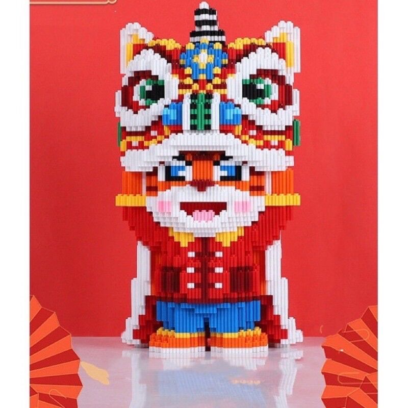 Mô hình lắp ghép Hổ múa lân