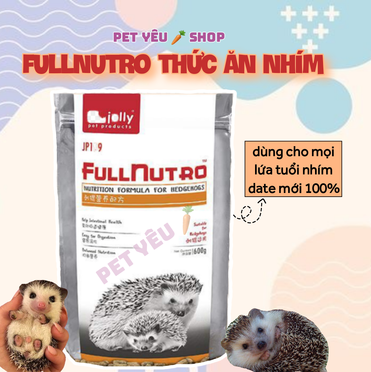 Fullnutro thức ăn nhím ❤Date mới❤ Freeship siêu thơm siêu ngon hấp dẫn
