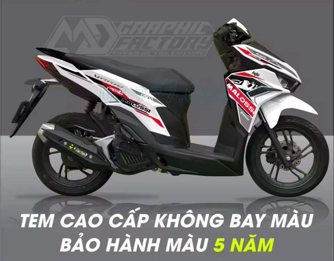 Tem rời Vario 125 2023 2024 - mẫu Malossi đỏ siêu ngầu