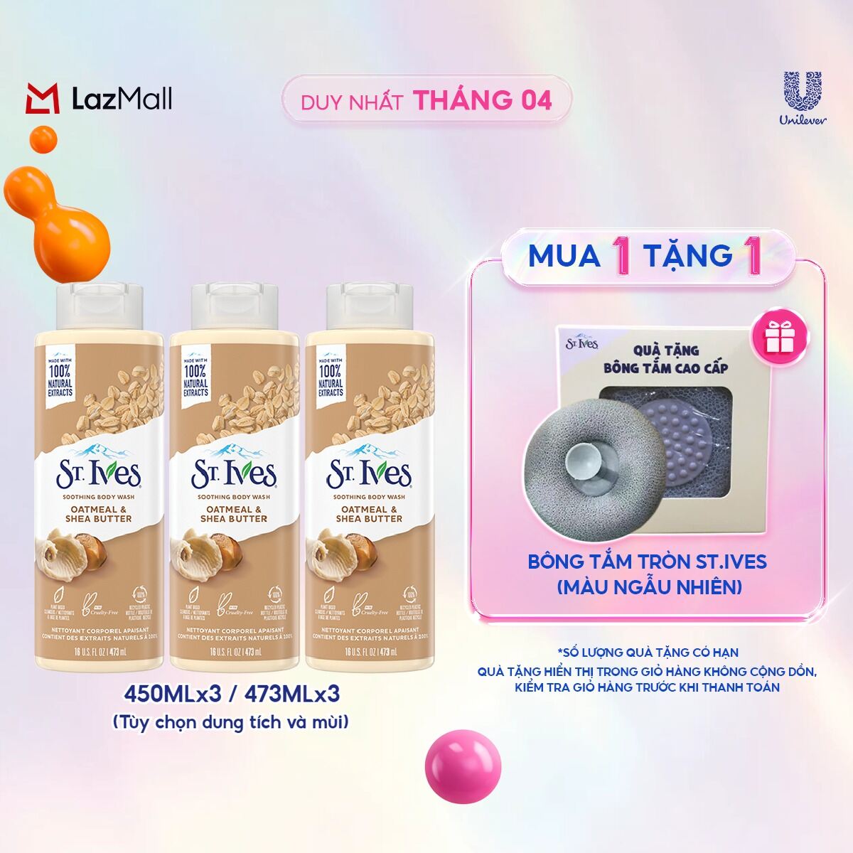 Combo 3 sữa tắm ST.IVES 450ml
