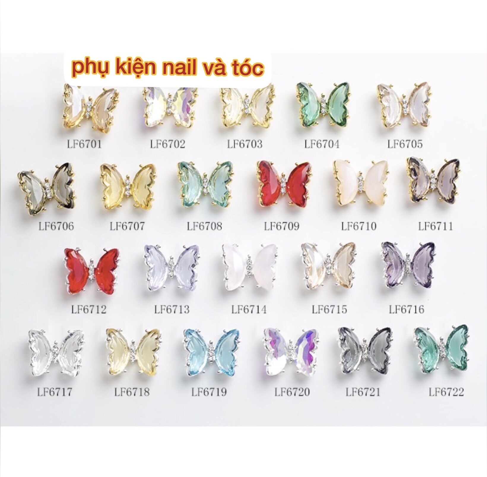 Charm Bướm Đá Trang Trí Móng