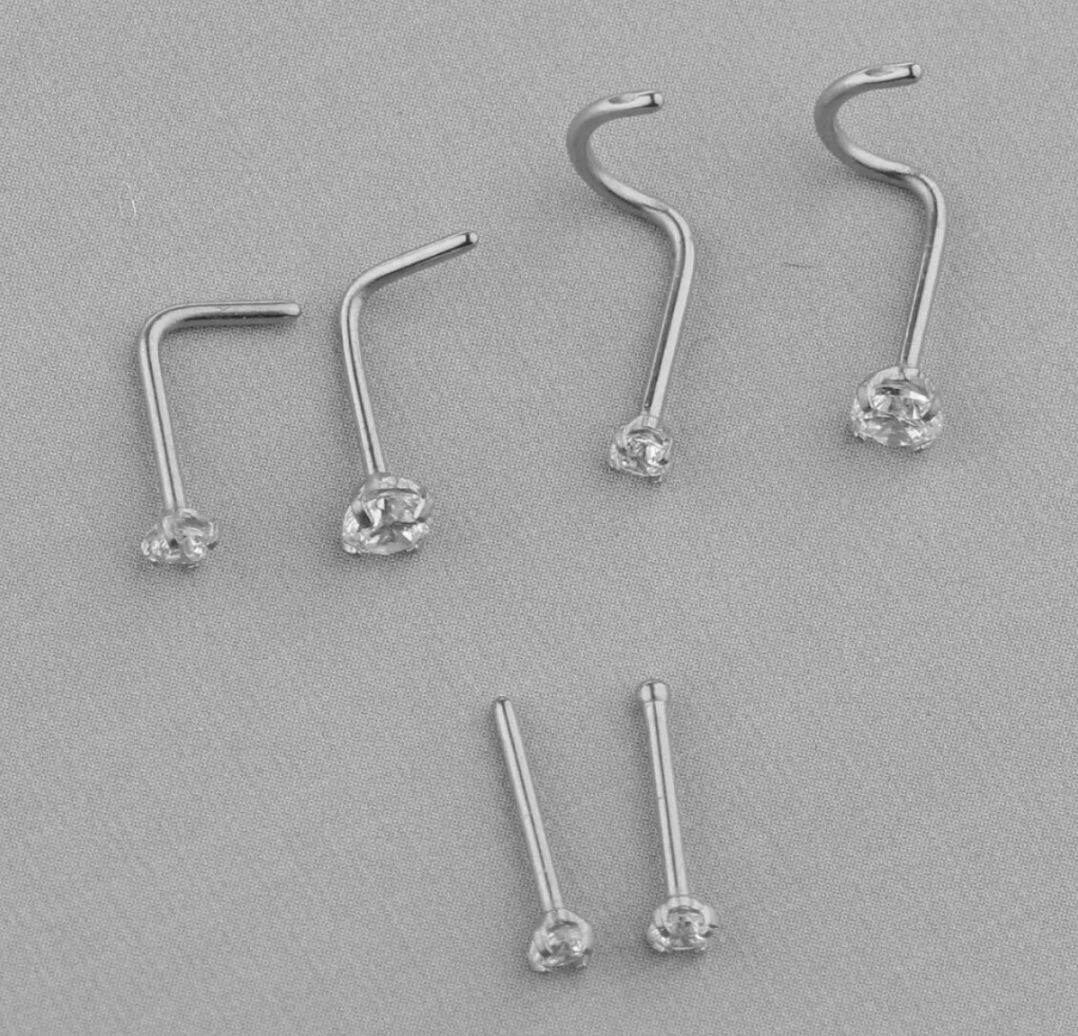 (1 chiếc) KHUYÊN CÁNH MŨI ĐÍNH ĐÁ - Khuyên mũi đá trấu - Khuyên thép y tế không gỉ - Khuyên mũi cao cấp - Khuyên Xỏ Mũi