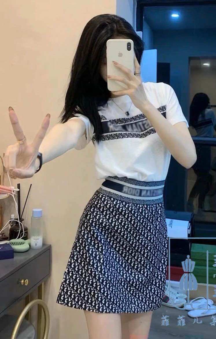 Set áo phông chân váy dáng A, set công sở, di o