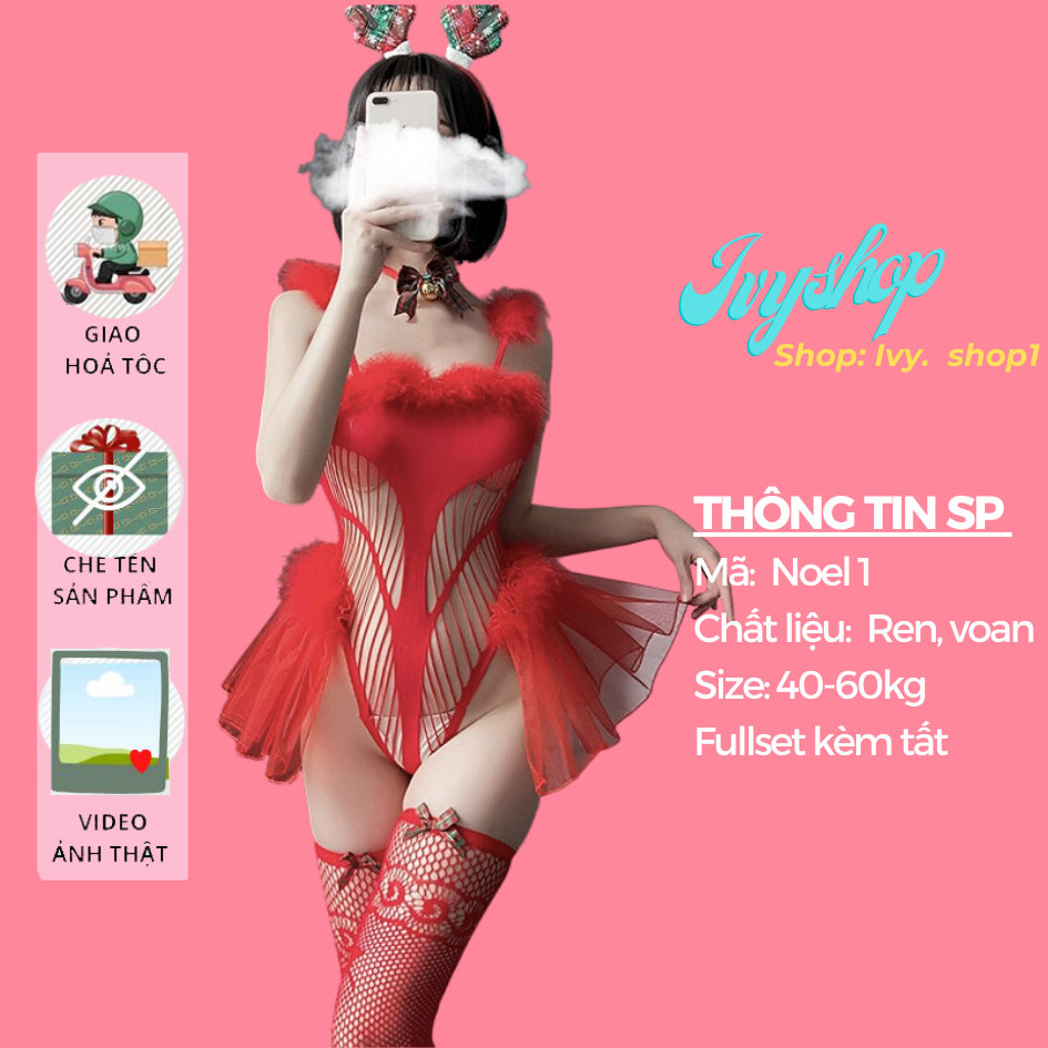 Bộ đồ ngủ cosplay noel giáng sinh chụp ảnh siêu xinh 7435 noel1