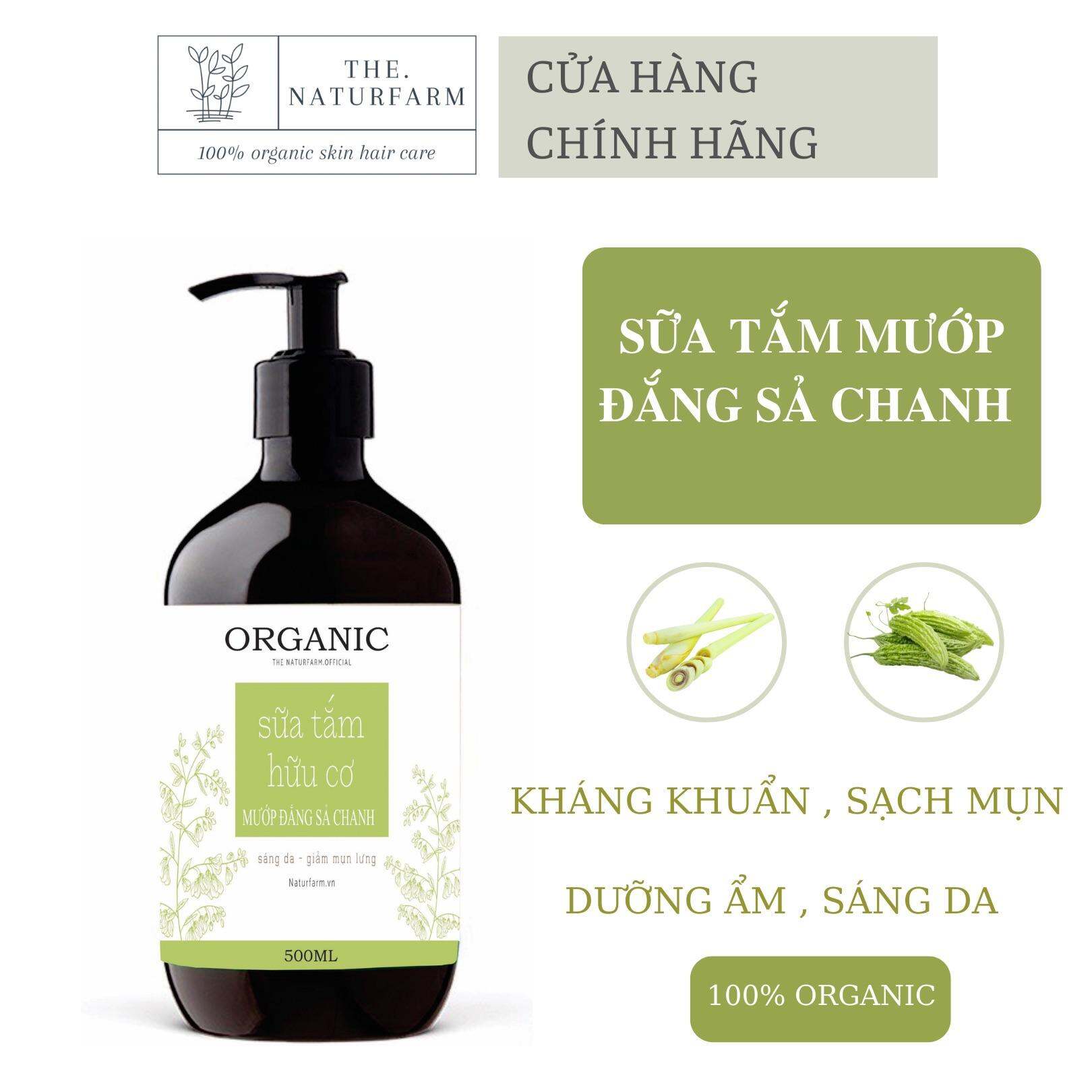 Sữa tắm mướp đắng sả chanh thiên nhiên 500ML - dưỡng ẩm, ngừa mụn lưng, sáng da