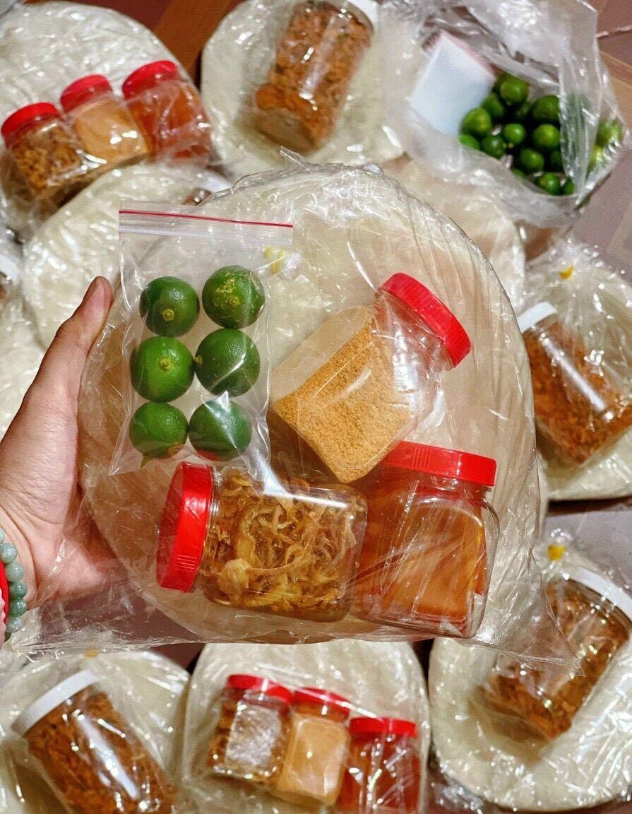 Bánh tráng tây ninh hành phi,sate,muối,tắc