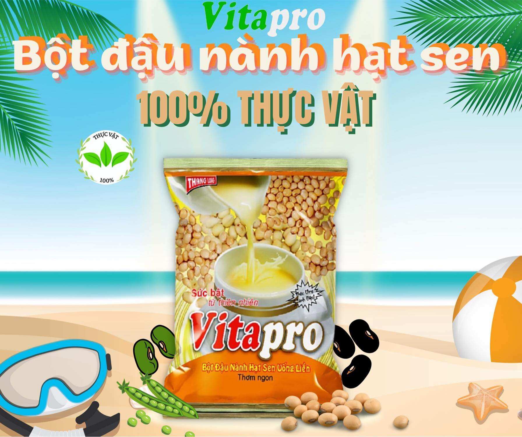 BỘT ĐẬU NÀNH HẠT SEN CÓ ĐƯỜNG VITAPRO 350G