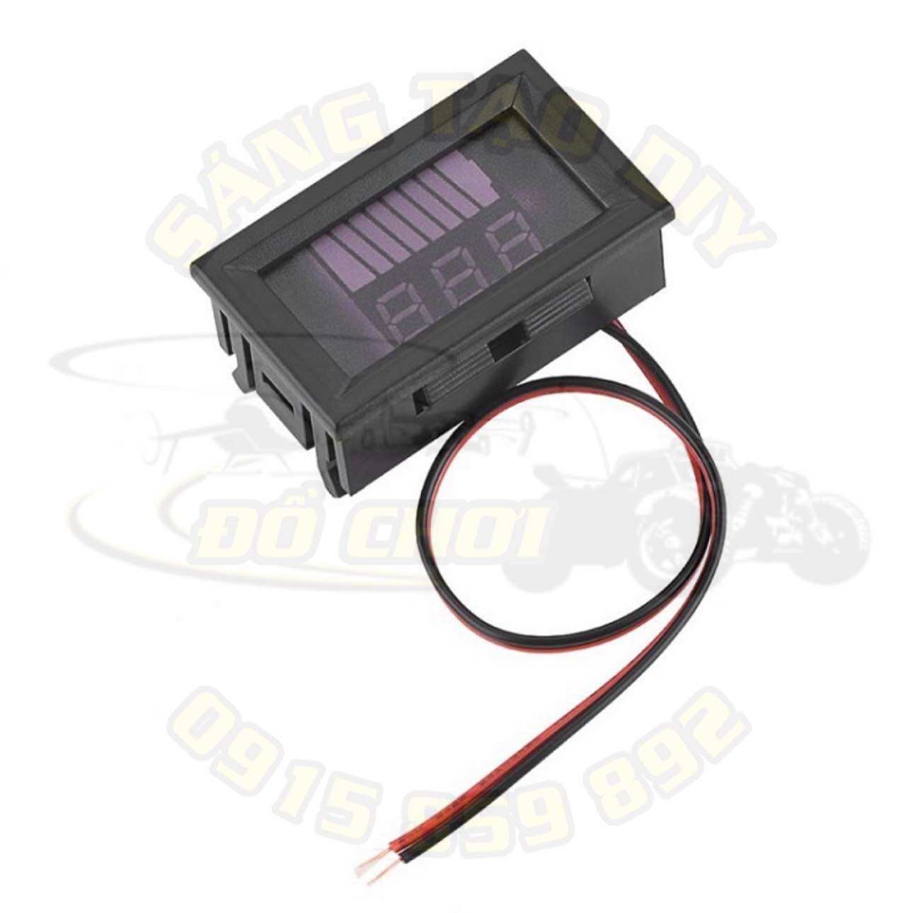 Đồng hồ led hiển thị dung lượng điện áp DC 12V - 60V đo acquy xe điện, pin lithium
