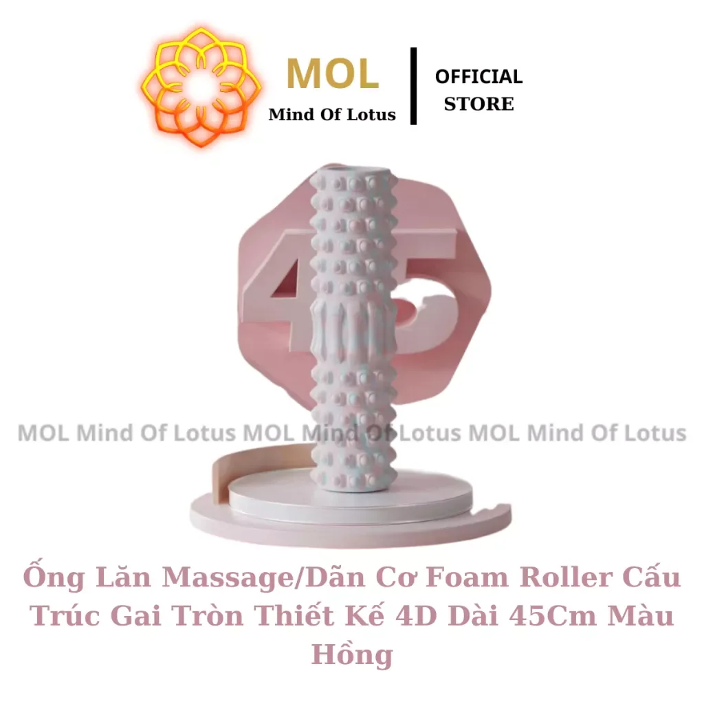 Con lăn massage 45cm tập yoga/gym/pilate foam roller