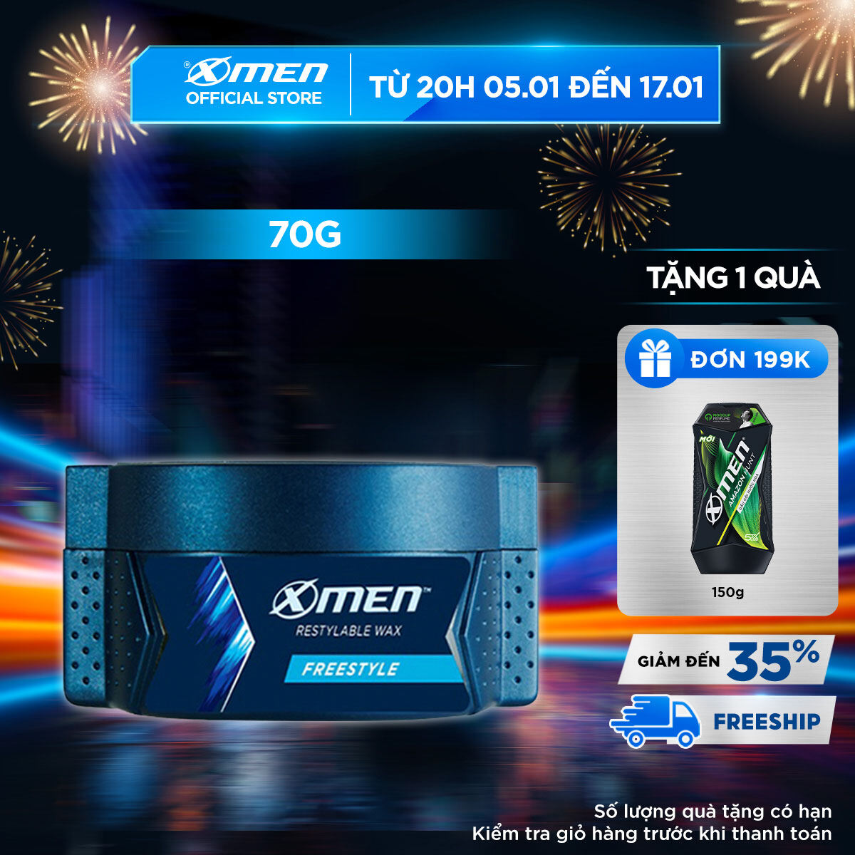 Wax vuốt tóc X-Men Freestyle 70g