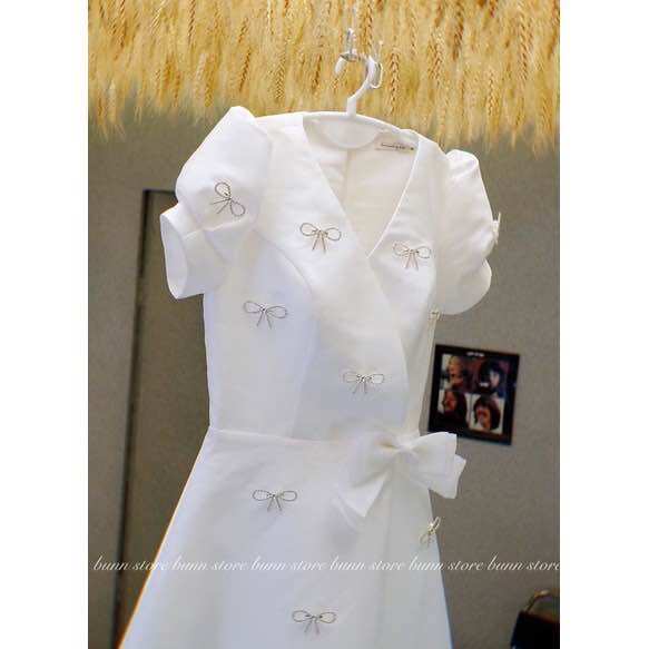 🌸 Đầm Trắng gắn nơ hàng mới đủ size Mẹ & Bé (có bán lẻ)