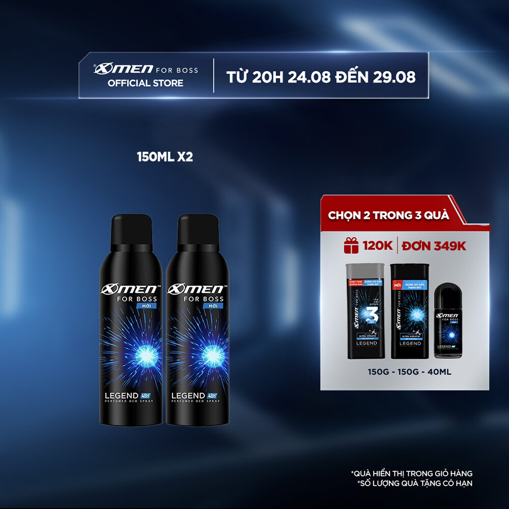 Combo 2 chai xịt khử mùi X-men For Boss 150ml - Legend