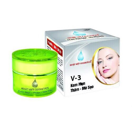 Kem v3 mụn thâm mờ sẹo sữa ong chúa ngọc trai đen nhật việt 8g