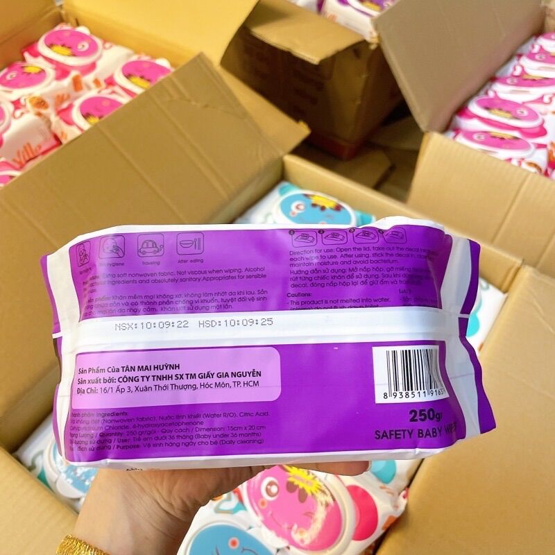 KHĂN GIẤY ƯỚT KHÔNG MÙI VILLA 250gr
