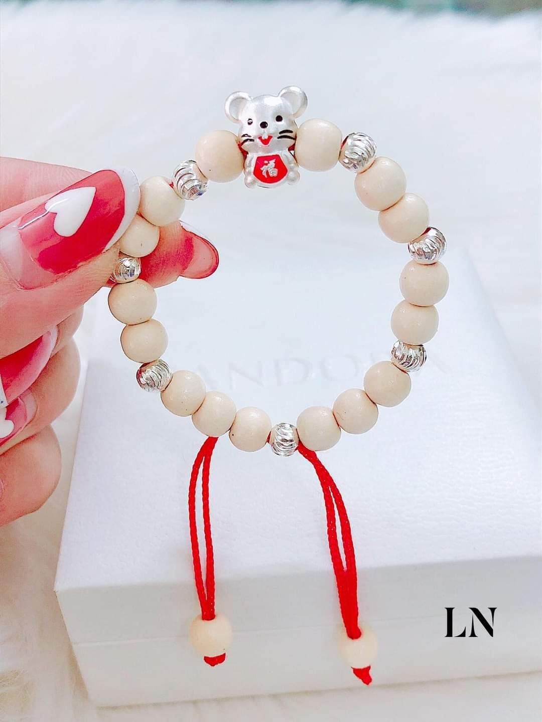 vòng dâu bạc  con chuột  (100%925)