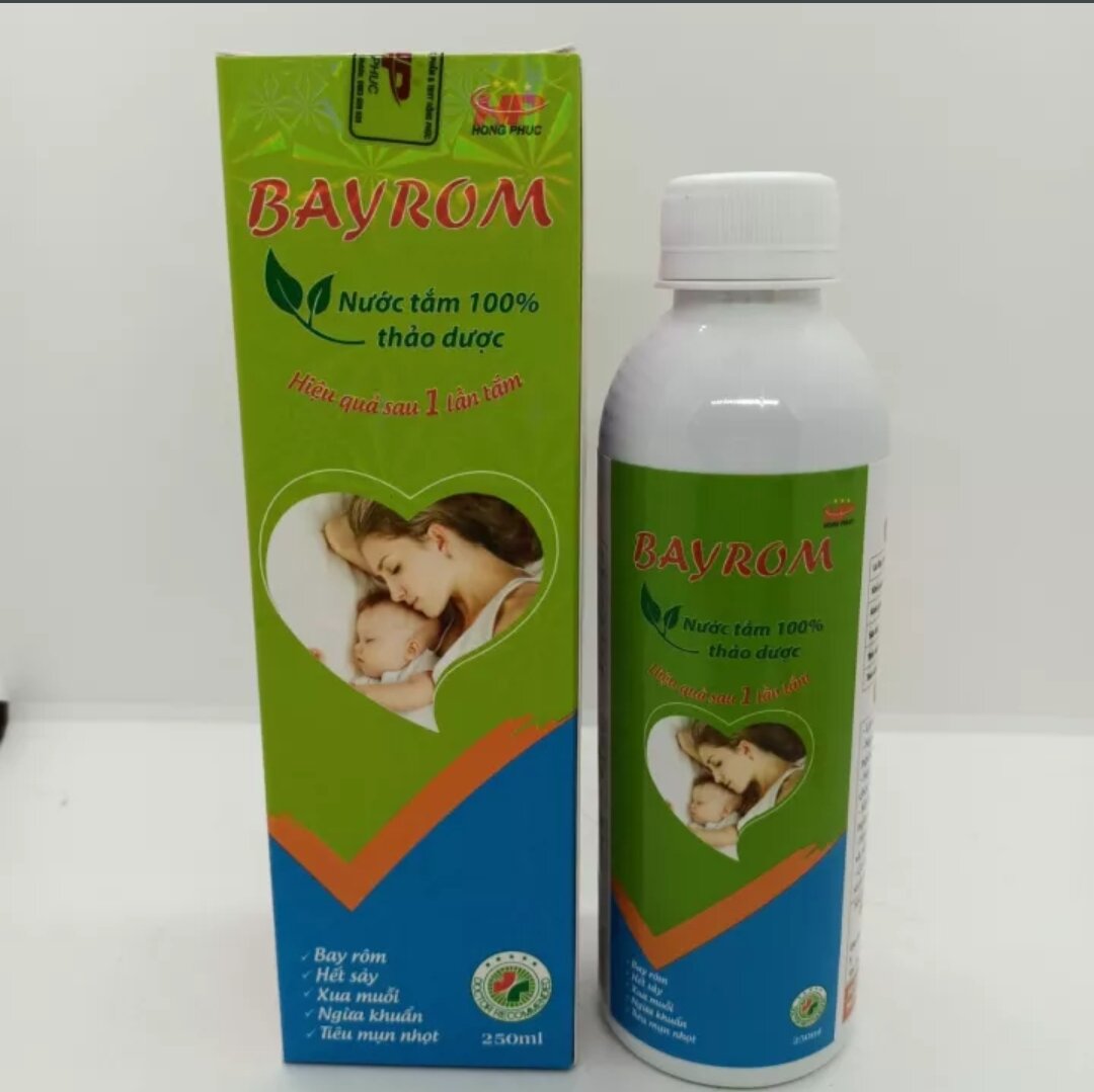 Nước tắm thảo dược cho bé BAYROM - hết rôm sảy, ngừa khuẩn, tiêu mụn nhọt