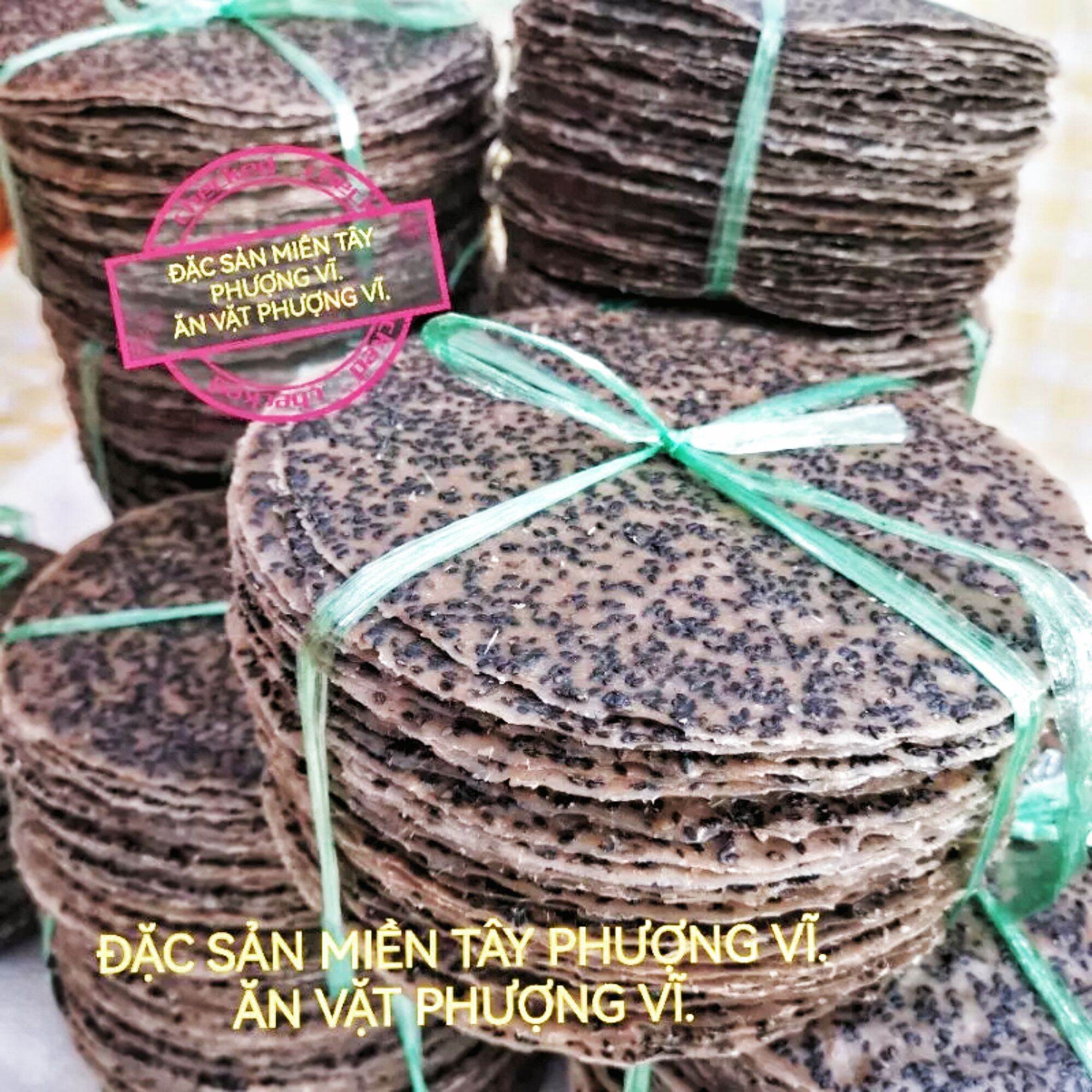 Combo 30 bánh tráng mè đen nước cốt dừa Tây Ninh. Loại chưa nướng 900g /30 cái bánh