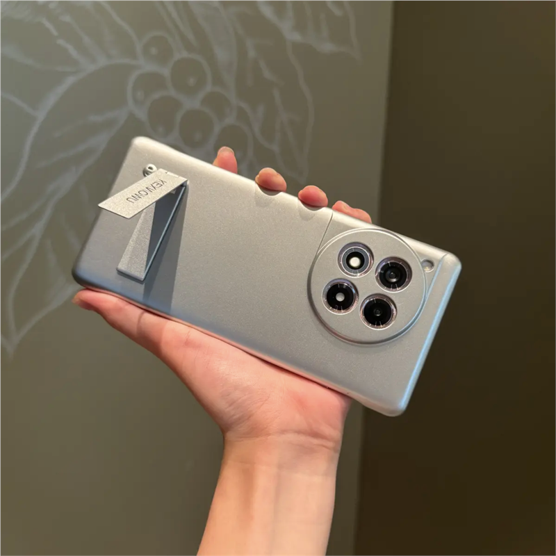Decompression Rotating Top Phone Stand Hard Case For OnePlus Mobile Models Sleek Matte Metal - 3