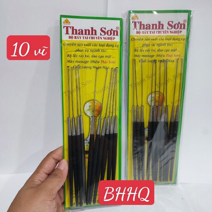 Combo 10 vĩ (100 cây ) móc tai cán nhựa đen Thanh Sơn.