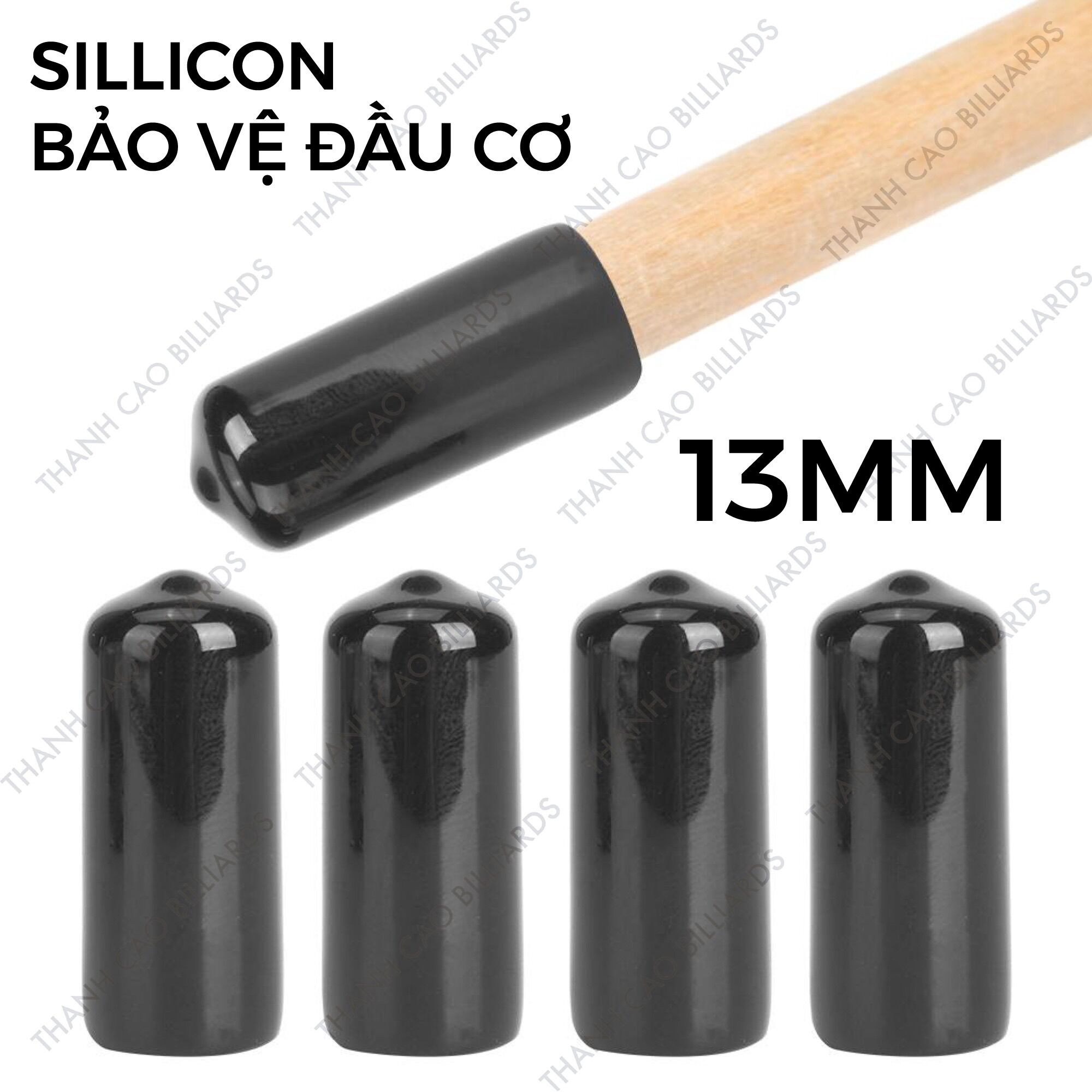Silicon bọc đầu cơ bida 13mm bảo vệ đầu cơ
