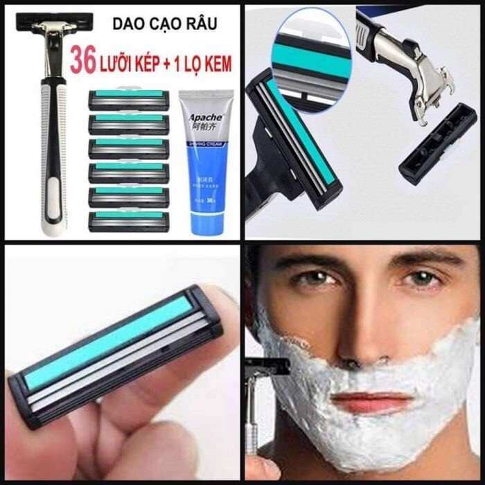 Set dao cạo râu+36 lưỡi dao thay thế