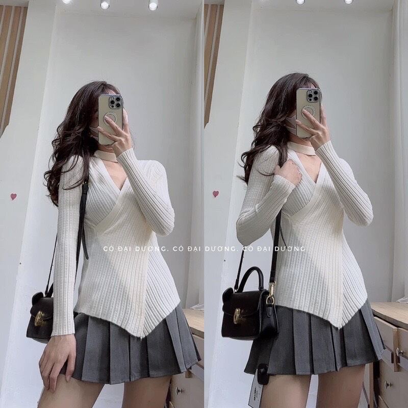ÁO CROPTOP CHÉO NGỰC SẺ TÀ XINH BE2