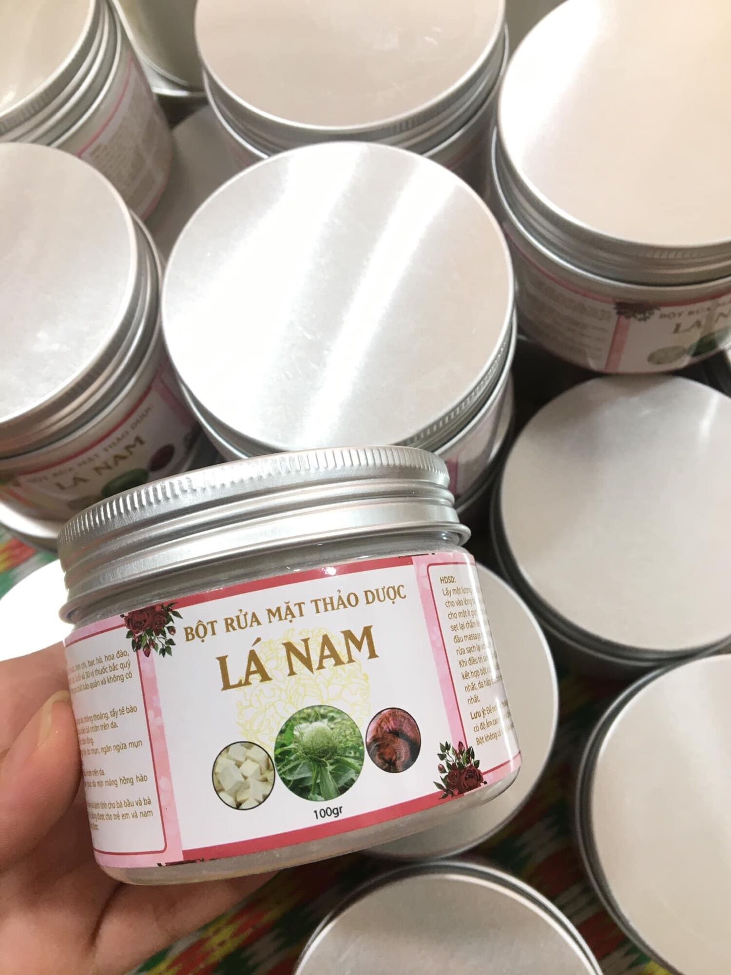 Bột rửa mặt thảo dược sạch dầu nhờn trên da, tẩy tế bào chết, ngừa mụn thâm, trắng da