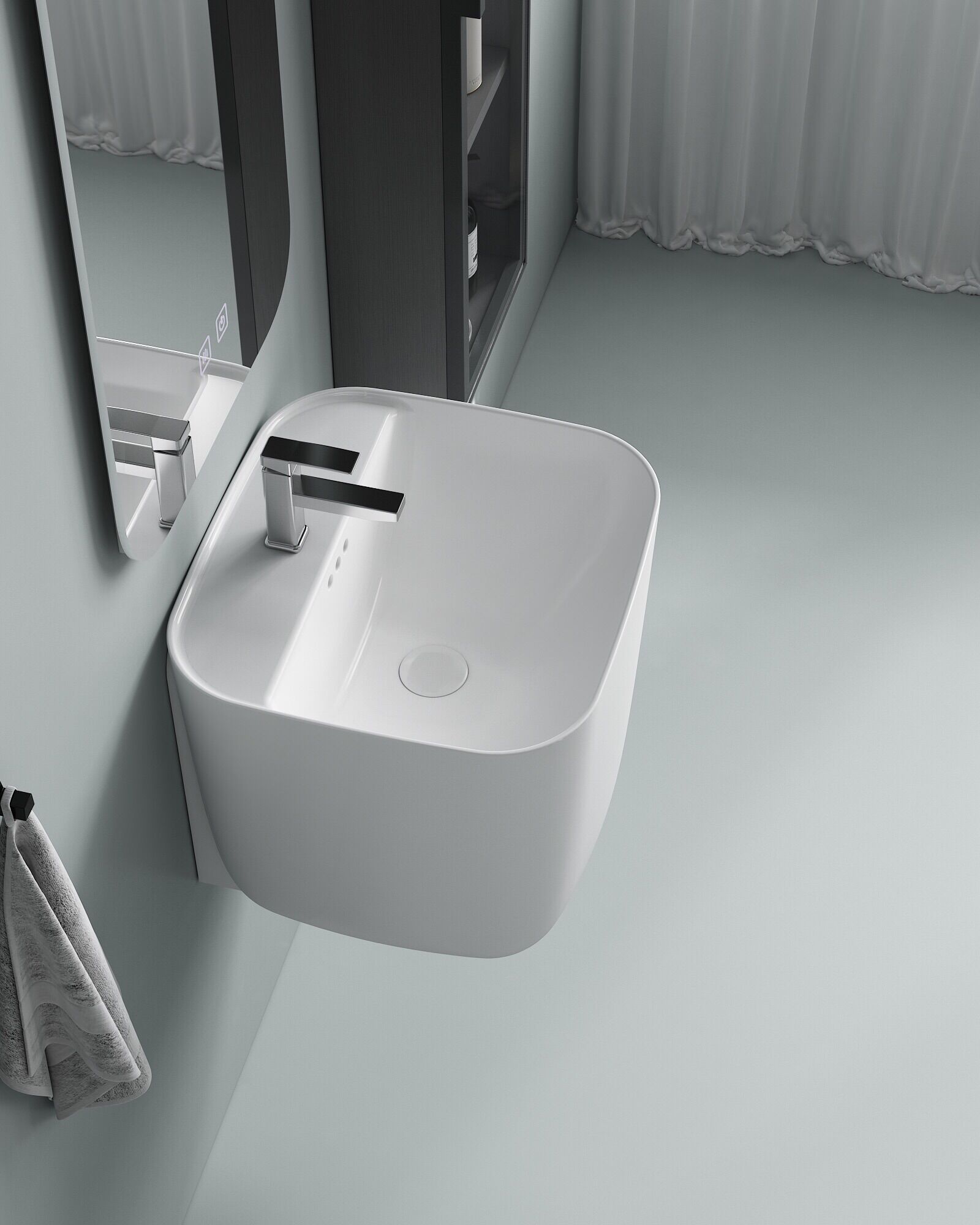 Lavabo liền chân treo cao cấp nhập khẩu