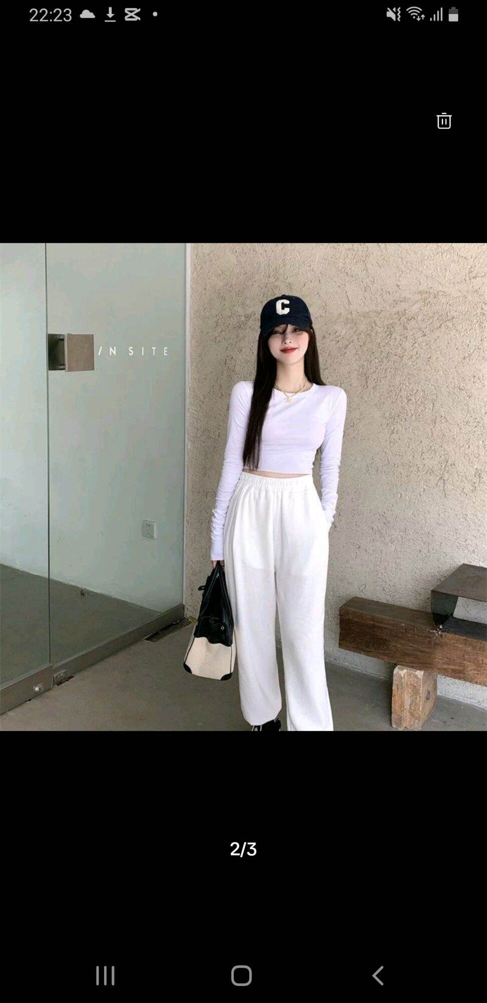 Áo Croptop tay dài cổ tròn