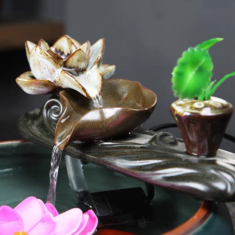 Thác nước hồ cá mini để bàn làm việc, bàn trà.