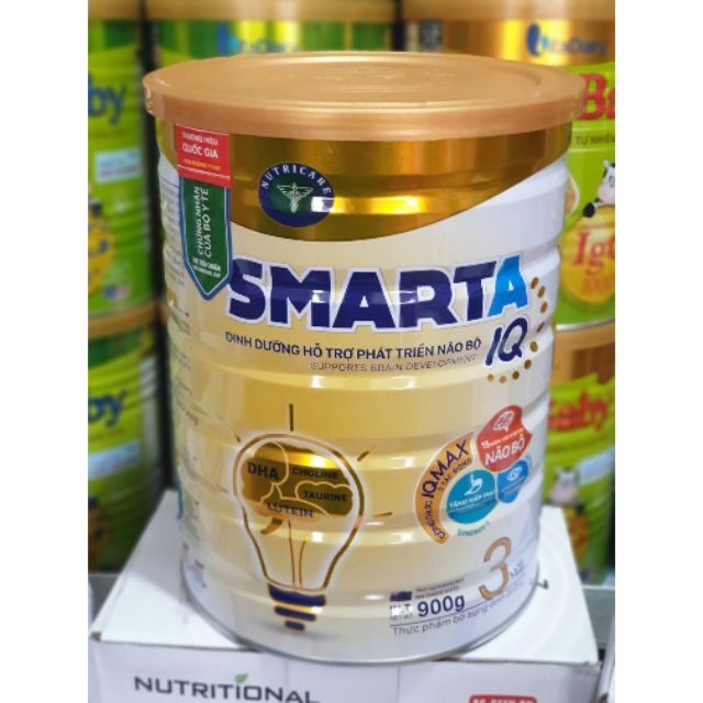 Sữa bột SmartA IQ 3 hỗ trợ phát triển não bộ & dinh dưỡng cho bé 900g