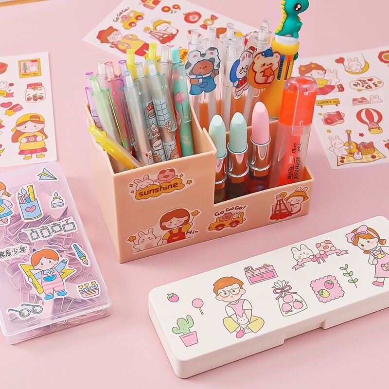 Set 4 Tấm Sticker Dễ Thương Dùng Trang Trí Sổ