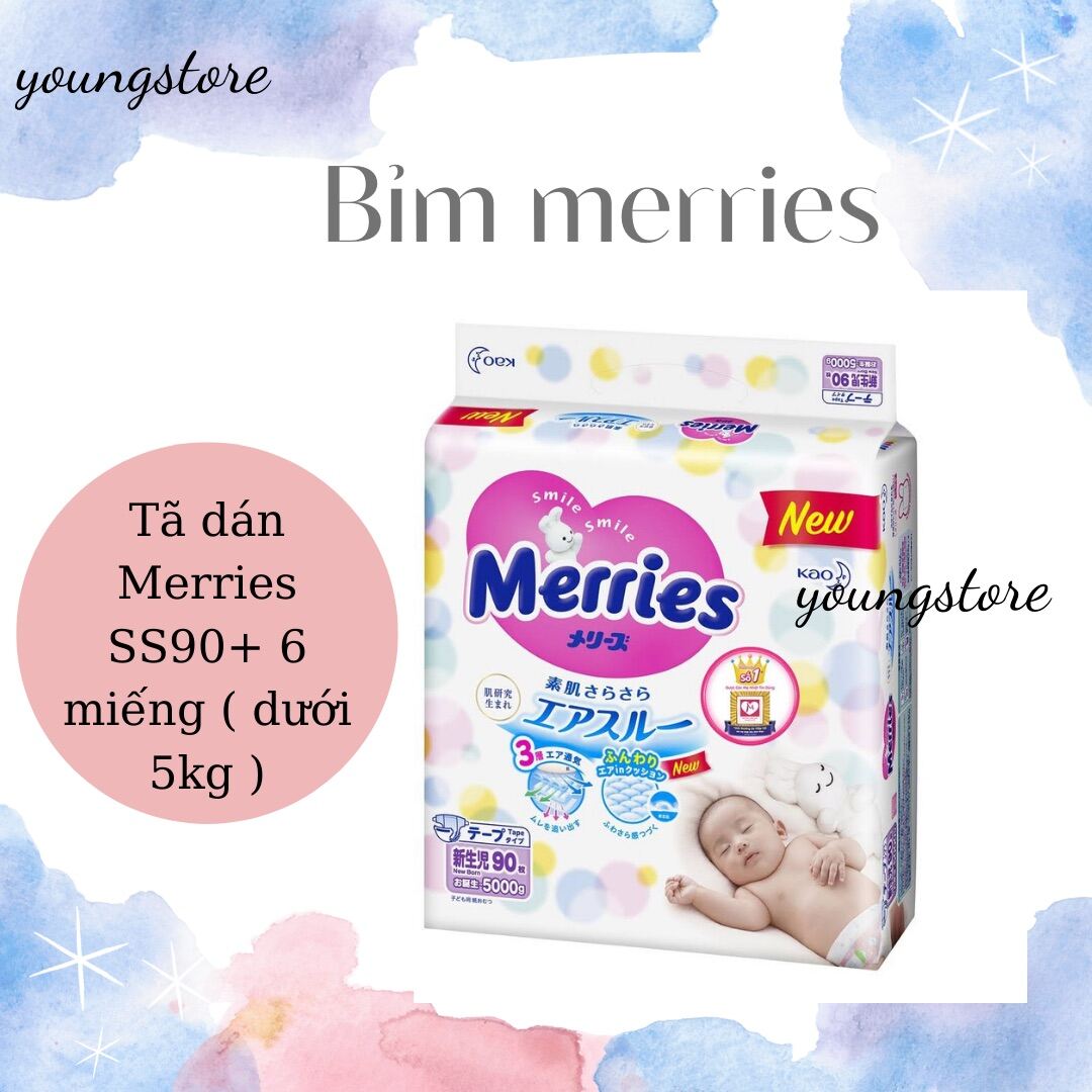 CỘNG MIẾNG / ĐỦ SIZE - Bỉm Merries Nội Địa Nhật Bản - Dán/Quần NB96/S88/M68/M64/L58/L50/XL44/XXL28