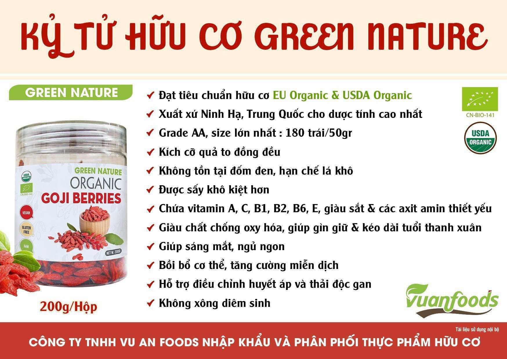 Kỷ Tử Hữu Cơ Green Nature 200gr