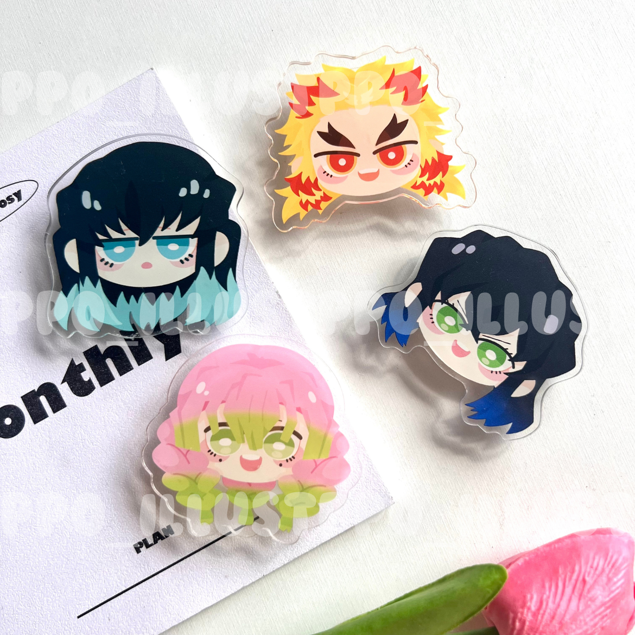 Ppo | Giá đỡ điện thoại Griptok Popsocket Anime Demon Slayer - Kimetsu no Yaiba - Thanh Gươm Diệt Quỷ 5cm