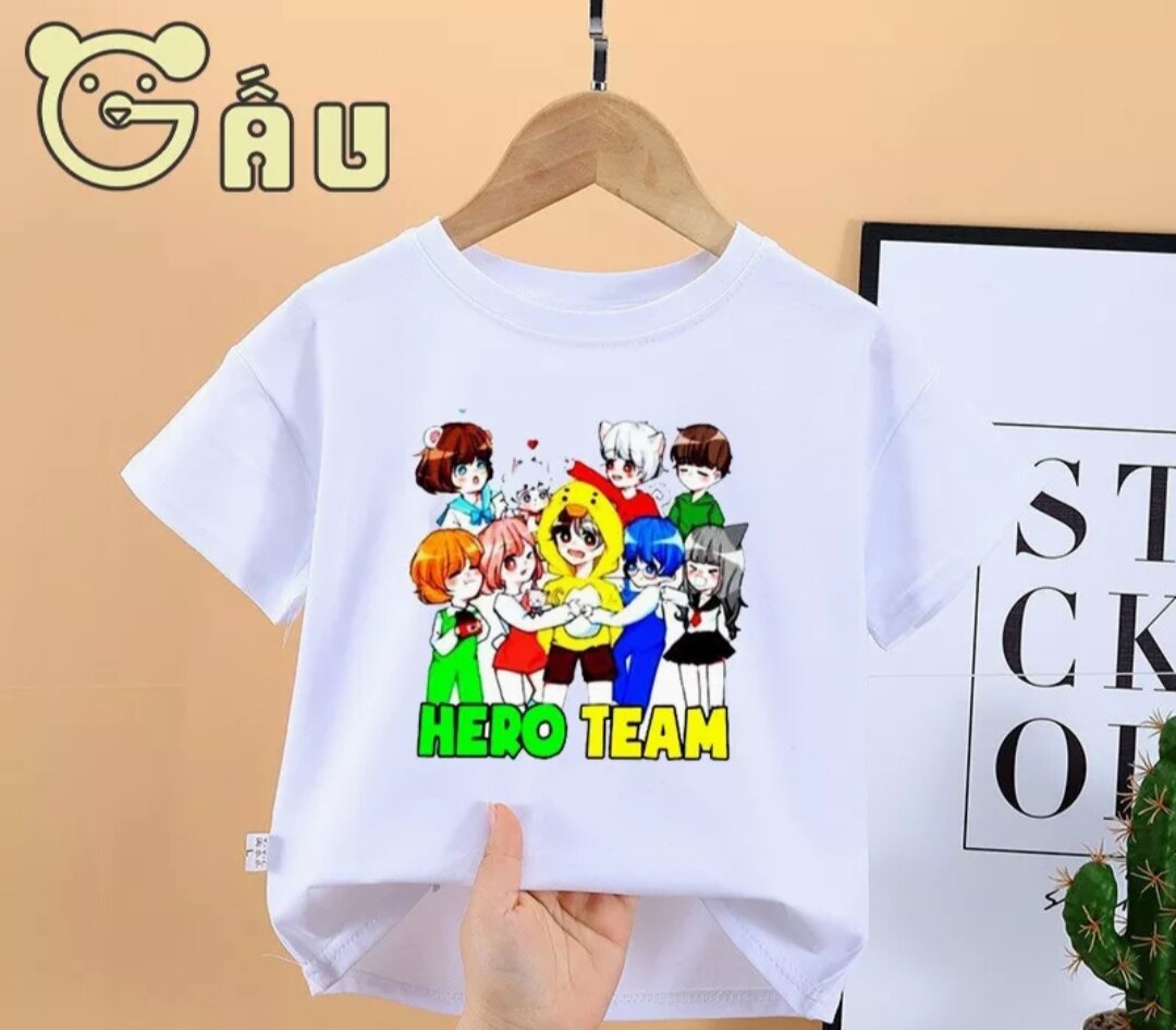 (HCM) áo thun bé trai bé gái in hình HELLO TEAM