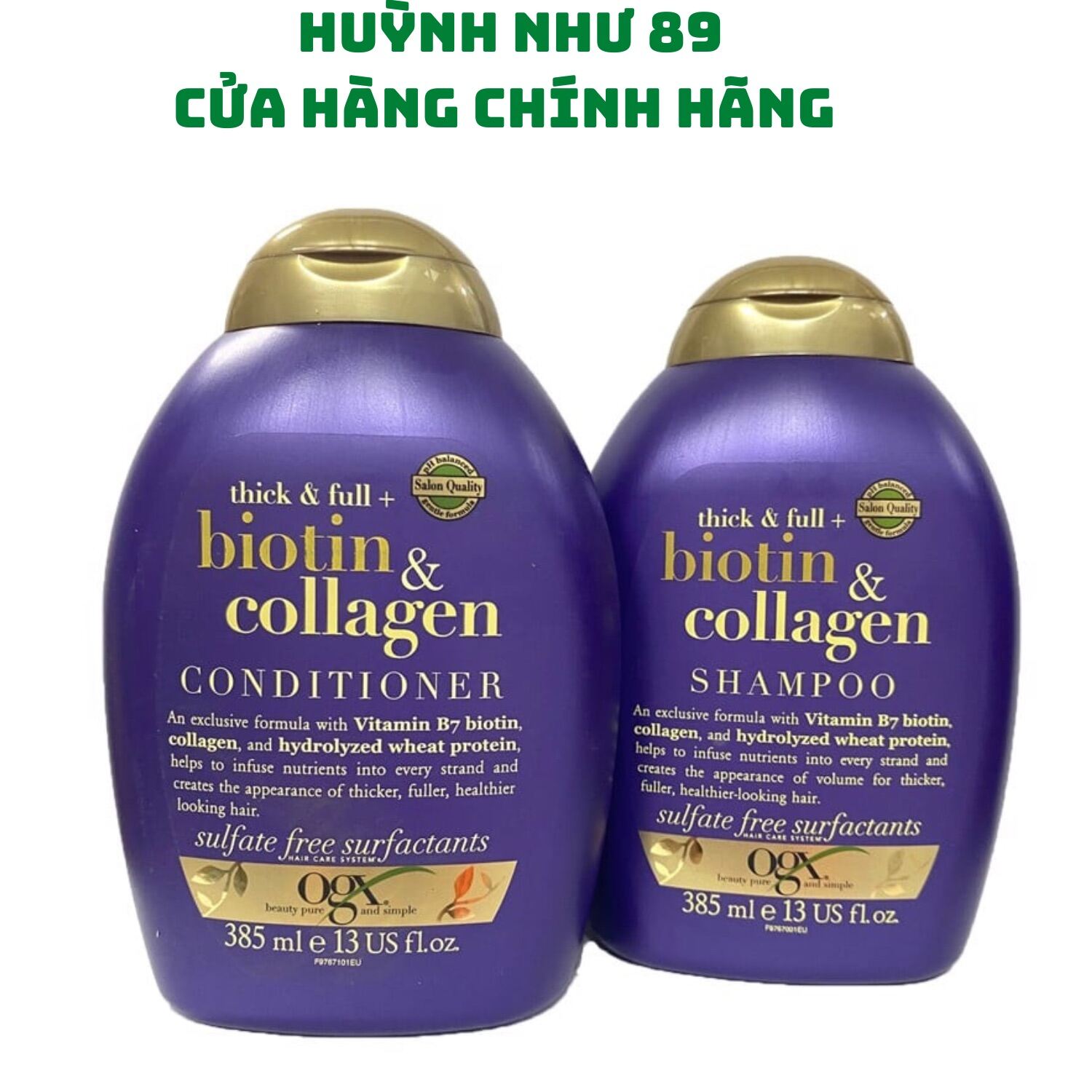 [chính hãng]Bộ Dầu Gội Xả Biotin Collagen Ogx 385ml/385ml