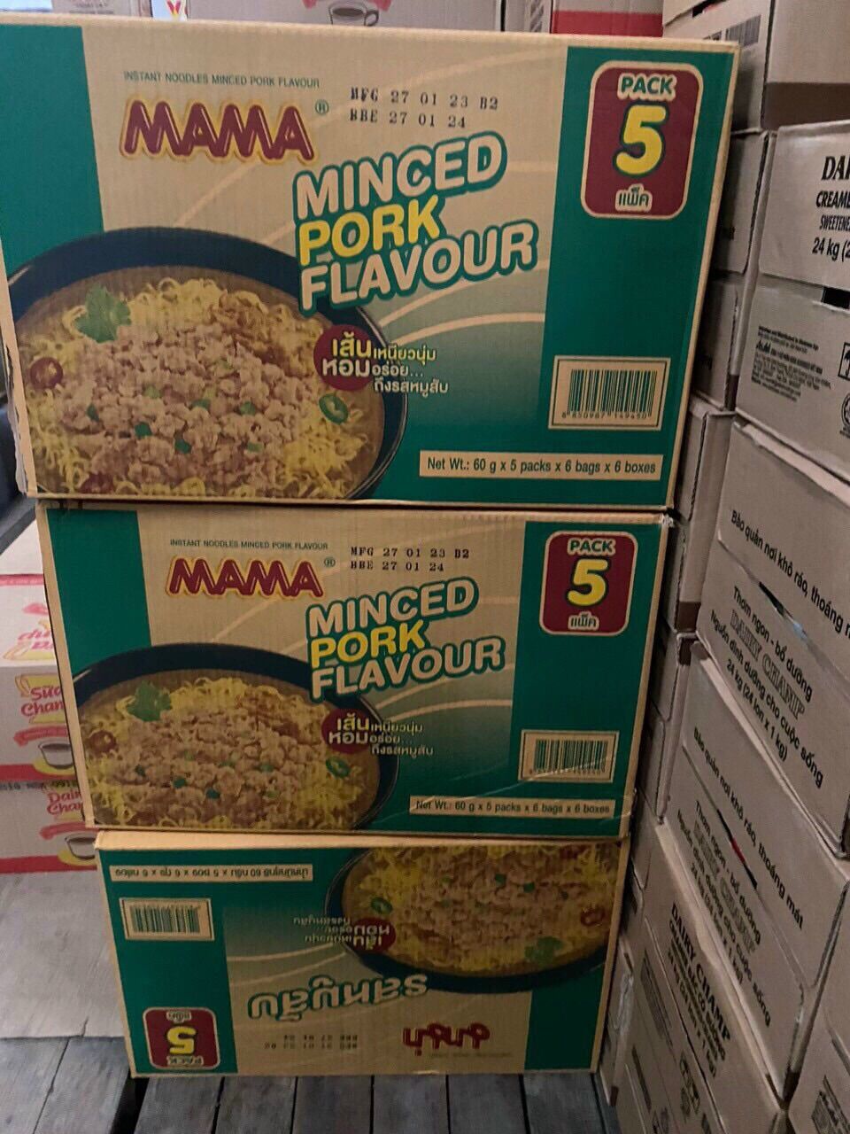 Thùng 30 gói - mì mama hương thịt heo bằm 60g