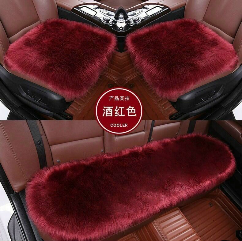 Thảm lông cừu lót ghế ô tô. 1 bộ 3 thảm