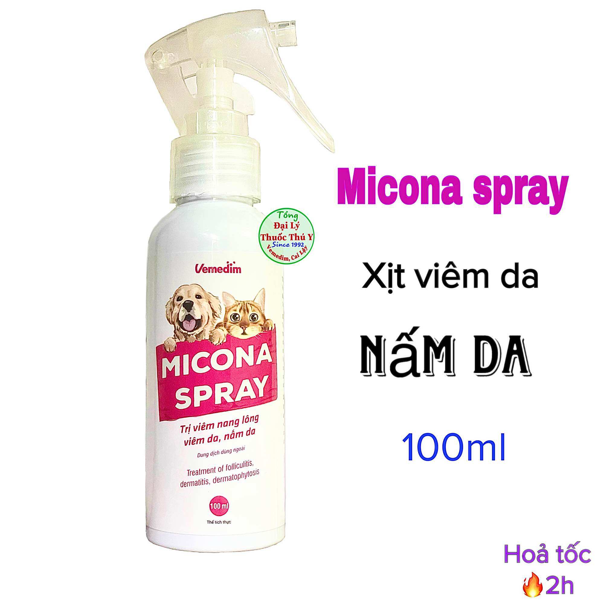 Micona shampoo sữa tắm trị nấm da, viêm da, siêu thơm lông cho chó mèo