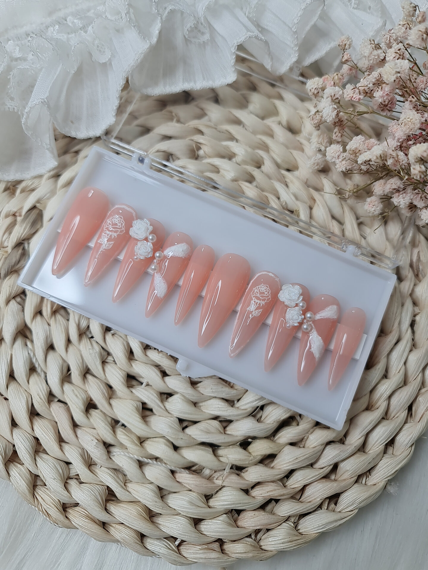 [Mẫu Nailbox Cô Dâu] Thiết Kế Màu Hồng NB0042