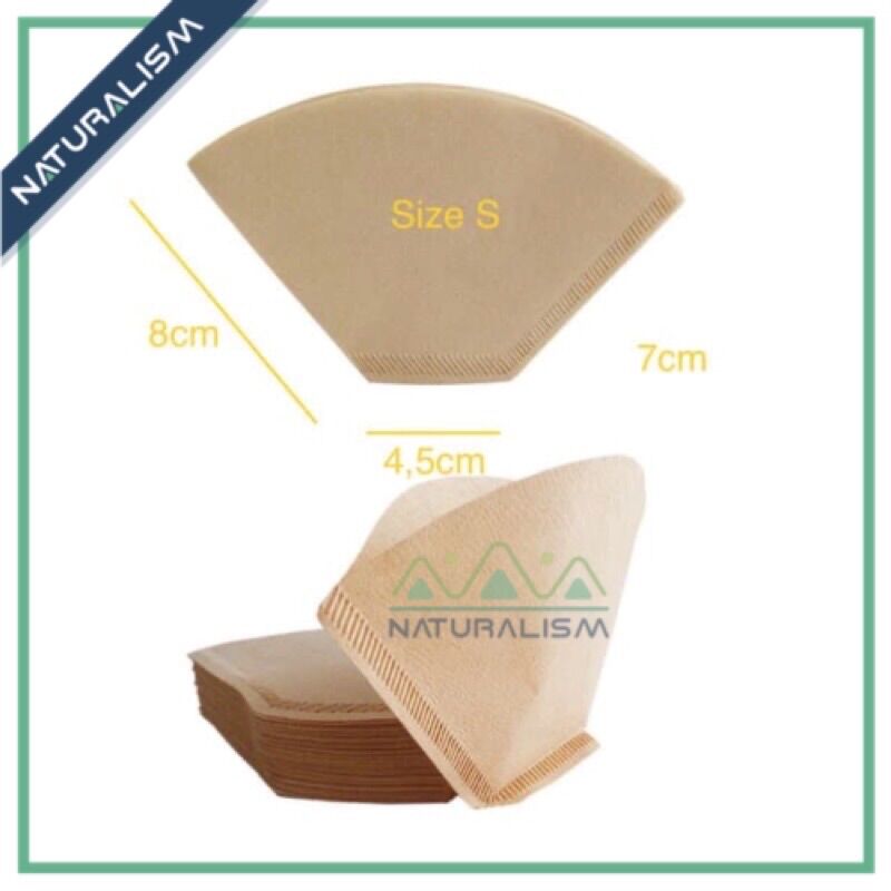 100 tờ Giấy lọc cà phê 101 không tẩy trắng 1-2 ly cho phễu Kalita, Melitta, máy - Coffee filter paper giấy không tẩy
