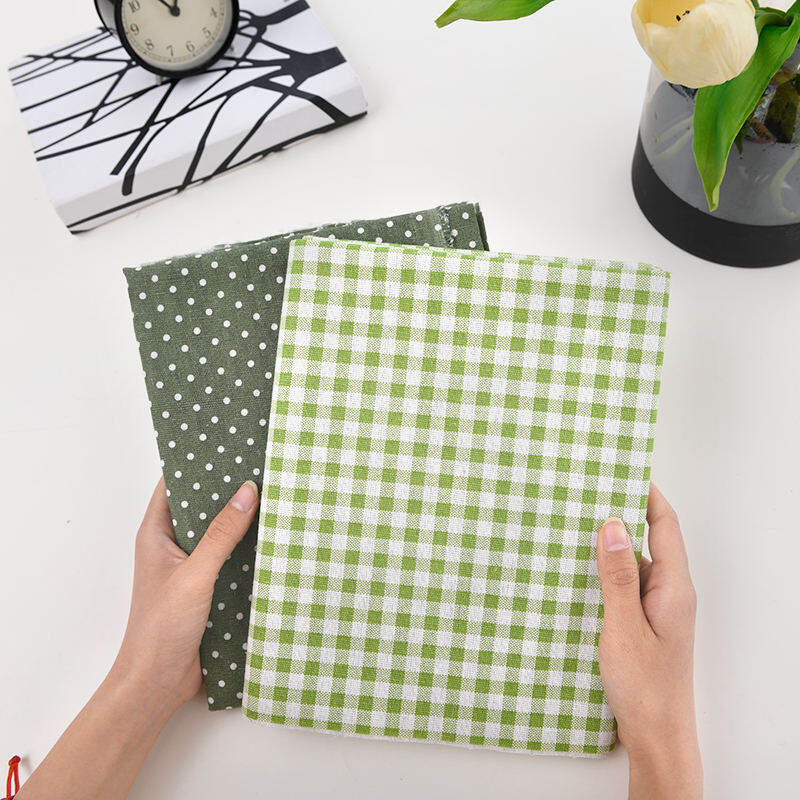 Vải Cotton Lanh Khăn Trải Bàn Kẻ Caro Màu Xanh Lá Vải Hoa Vải Lanh Rèm Cửa Sổ Vải Trải Sofa Vải Nền DIY Xử Lý Xả Kho Đầu Vải